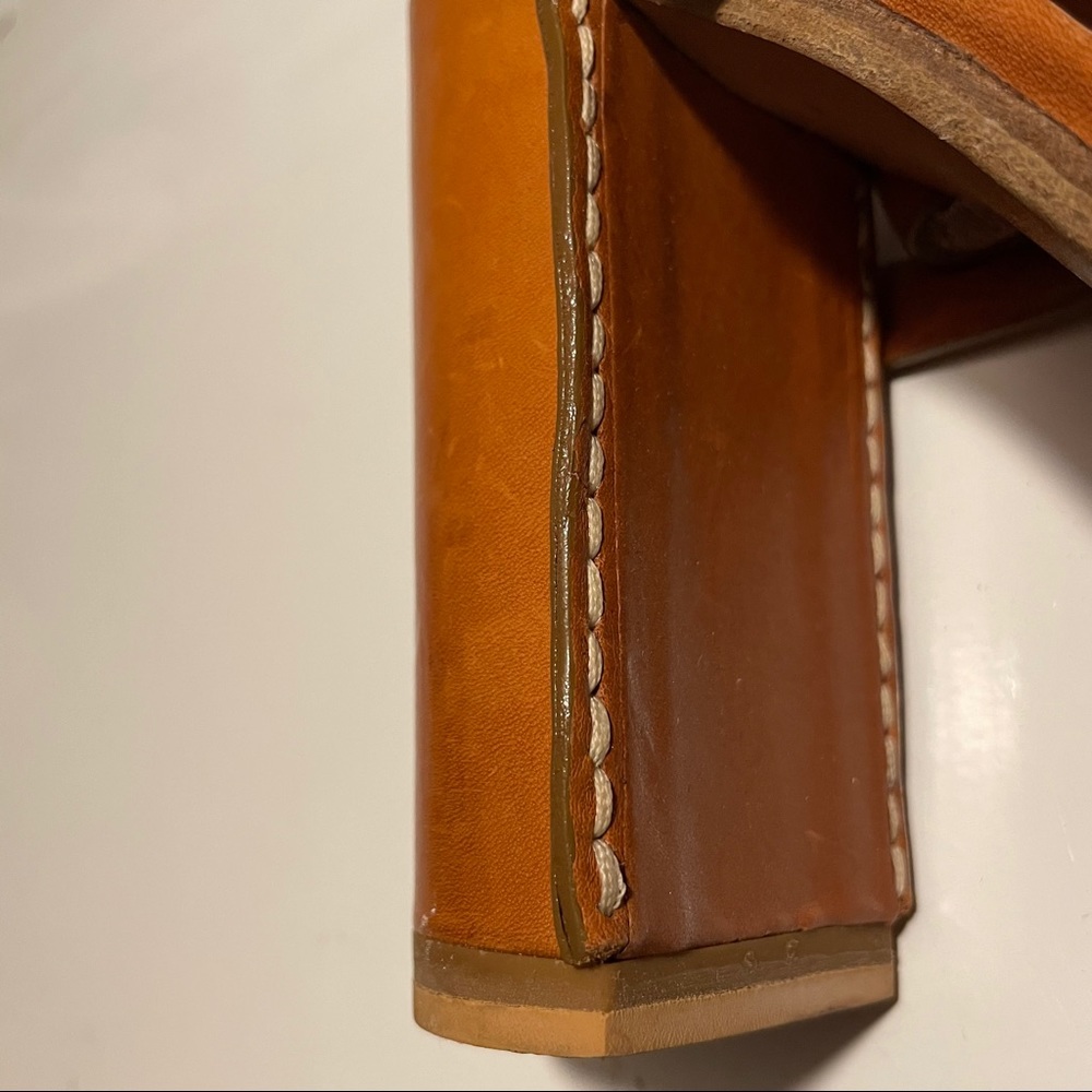 Chloe Clog Cognac Brown Platform Chunky Heels - Picture 15 of 17